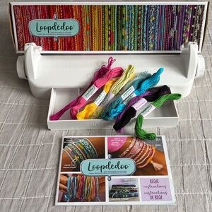 Loopdedoo Kids Friendship Bracelet Maker and Multicolor Thread Set